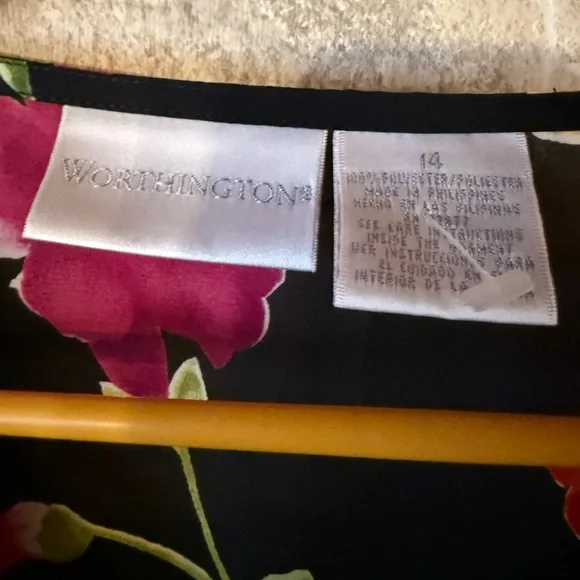 Worthington Floral Long Sleeve Dress Two Piece Set - Picture 9 of 12